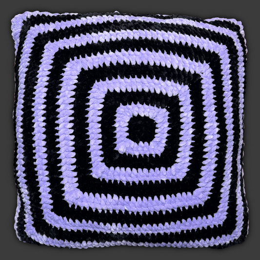PURPLE AND BLACK PILLOW